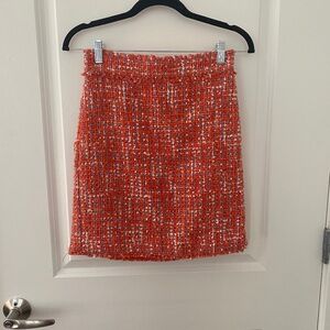 Ann Taylor Summer Tweed Skirt Reddish Orange 00P